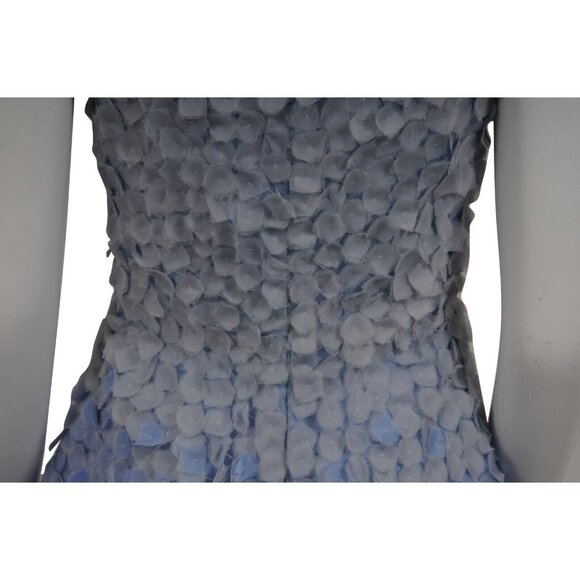 Fabiola Arias Ombre Lace Evening Dress US 10 Blue White Silk Embroidered Floral - Picture 15 of 16
